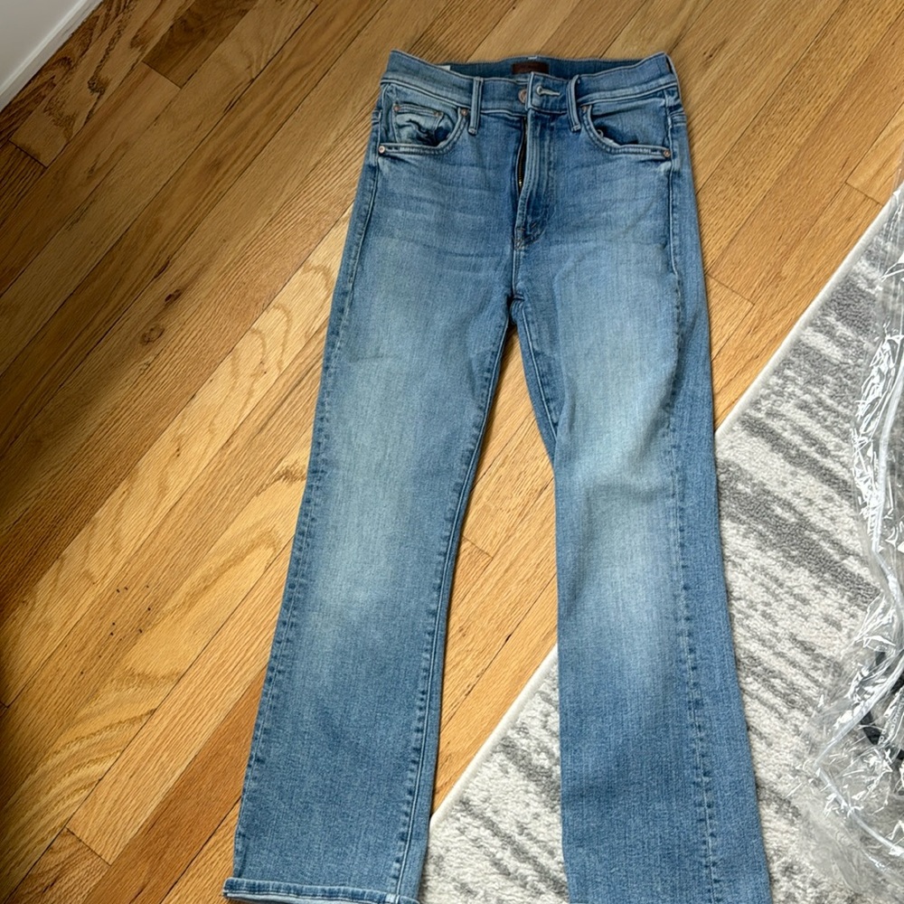 Mother Denim light blue ankle straight boot leg size 24